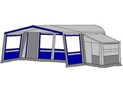 Te Velde Voortent De Wenne 310 Cm Blauw -Goedkope Camping Winkel 1 2 te velde voortenten met uitbouw de wenne blauw7