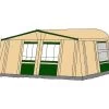 Te Velde Voortent + Uitbouw Prelude 250 Cm Groen -Goedkope Camping Winkel 8 tevelde voortent prelude groen 250 rechts