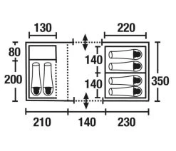 High Peak Porto 6 -Goedkope Camping Winkel high peak koepeltent porto 6 plattegrond 12240 2
