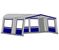 Hele Luifel Voor Voortent Aanritsbaar De Vaart Lux Serie Blauw.