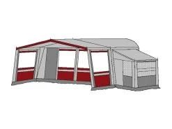 Te Velde Voortent De Vaart Lux 240 Cm Bordeaux -Goedkope Camping Winkel te velde voortenten met uitbouw en luifel de vaart lux bordo